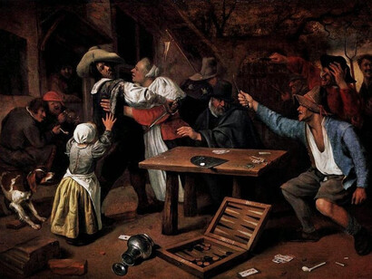 Jan Steen. Argomento di un gioco di carte