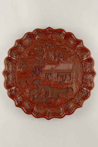 Carved red lacquer on wood core, Yongle mark and period 1403-24, South China, diameter 34.8 cm © The Trustees of the British Museum