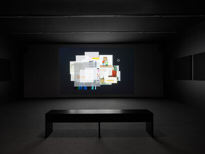 Andrea Fraser, «I 
just don’t like eggs!» Andrea Fraser on collectors, collecting, collections, vista della mostra. Per gentile concessione della Fondazione Antonio Dalle Nogare