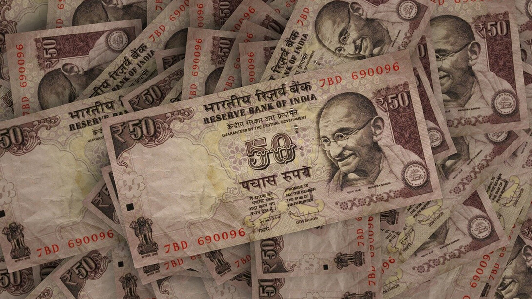 Indian rupees banknotes illustration