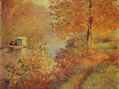 El otoño según Monet (1840-1926): aquí retrándose a sí mismo en su barco estudio