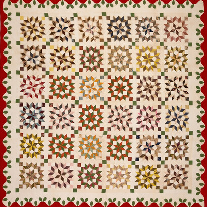 Carpenter's Wheel or Broken Star Pieced Quilt