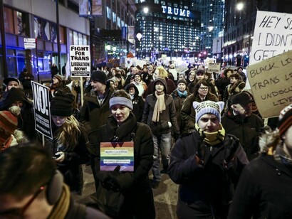 Manifestación en apoyo de las personas Trans