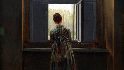 Caspar David Friedrich, Mujer frente a la ventana (detalle), 1822