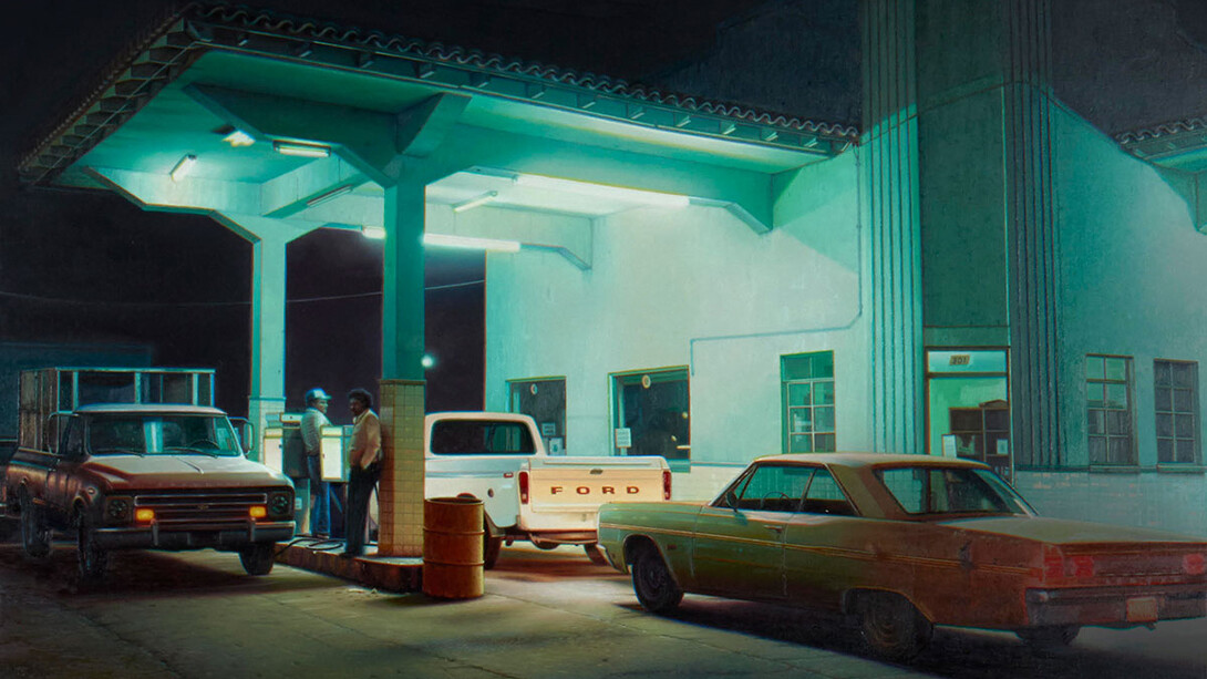 Robert Gniewek, Pemex station, agua prieta (detail), 2016. Courtesy of Louis K. Meisel Gallery
