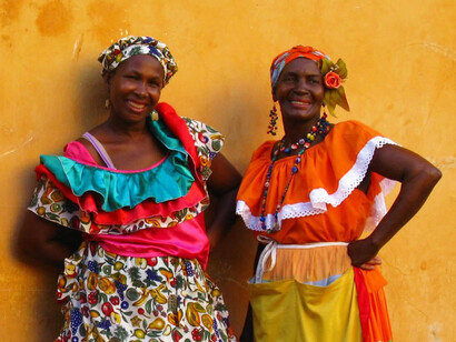 Palenqueras de Colombia con traje típico