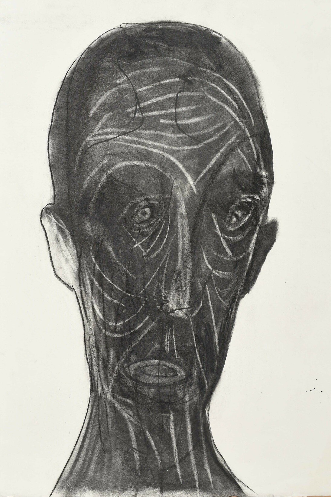Lorenzo Scotto di Luzio, Gesicht, cm 70 x 50, carboncino su carta, 2017, courtesy the artist and T293, Roma