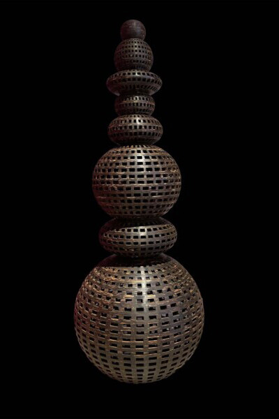 Hechizoo Textiles, Chonta Totem. 100% Chonta wood, 64″ h x 28″d. Courtesy of Cristina Grajales Gallery