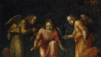 «Los tres ángeles con el símbolo de la pasión», Bernardo Zenale (1463-1526)