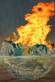 In the midst of an environmental crisis, the Earth is ablaze, igniting a global call for urgent action and sustainable solutions