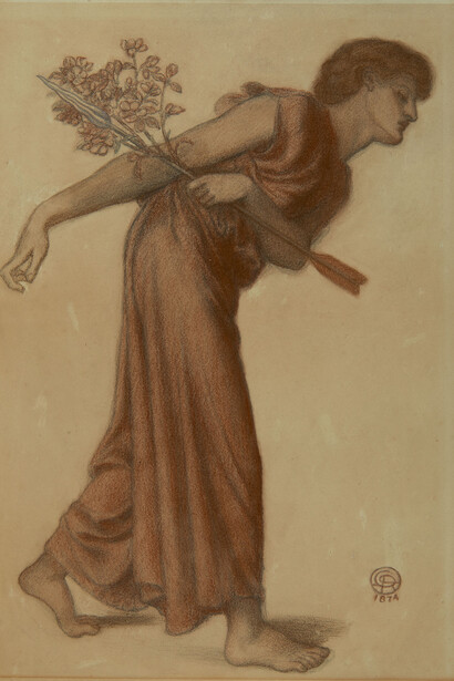 Dante Gabriel Rossetti, Study of the Figure of Love for “Dante’s Dream at the Time of the Death of Beatrice,” 1874. Promised Gift from the Lanigan Collection © NGC
