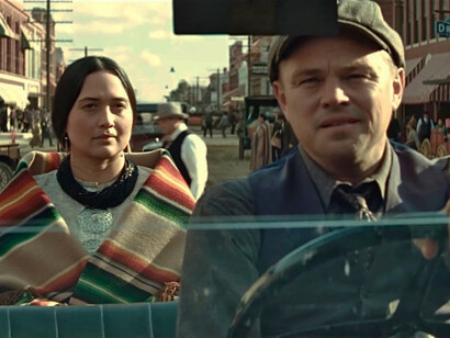 Primo piano di Mollie e Ernest nel film di Scorse, 2023