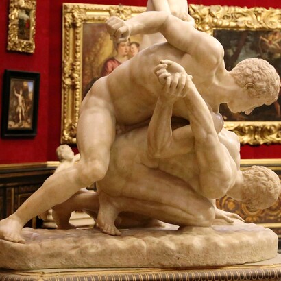 Lottatori, copia romana da un originale ellenistico di III sec. a. C. Uffizi, Firenze, Italia