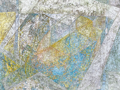 Nicolae Ene, Permeable Vessel, 2015, Mixed technique on panel, 19.7 x 19.7 in (detail)