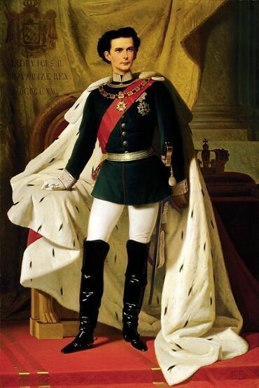 King Ludwig II of Bavaria in generals' uniform and coronation robe, Ferdinand von Piloty 1865