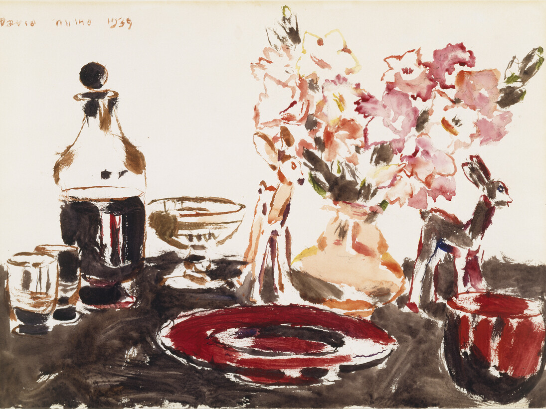 David Milne (1882-1953)
Red Plate, 1939
watercolour over graphite on paper
35.4 x 48.8 cm
Gift of Mr. R.A. Laidlaw
McMichael Canadian Art Collection
1969.5.2