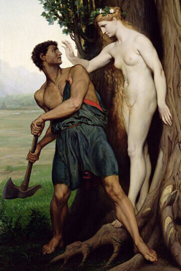 Émile Bin: The Hamadryad, A hamadryad or hamadryas is a Greek mythological being that lives in trees 