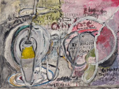Anna Boghiguian, Crossing boundaries physical and mental. Voluntary and involuntary, 2012-2017 Tecnica mista su carta, 42 x 29 cm -
Courtesy Anna Boghiguian and Sfeir-Semler Gallery, Hamburg / Beirut
