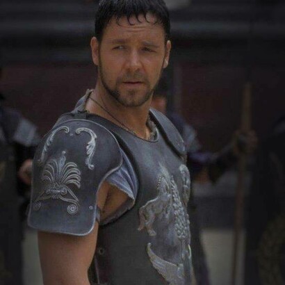Russell Crowe durante una scena de "Il gladiatore", 2000