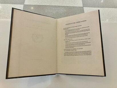 La Carta de las Naciones Unidas, expuesta en la sede de la ONU en Nueva York, cedida por la Administración Nacional de Archivos y Documentos de los Estados Unidos