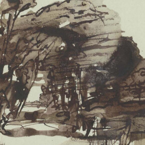 Horst Janssen (1929–1995), Landschaft in Holstein – Hommage à Claude Lorrain, 4. August 1972