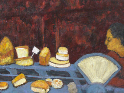 Anthony Murphy, The Cheese Shop Oil on Canvas 38 x 55 cm