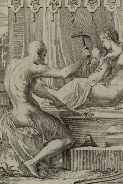 Vulcano che forgia una freccia, Venere e Cupido dietro
Parmigianino (1503-1540)