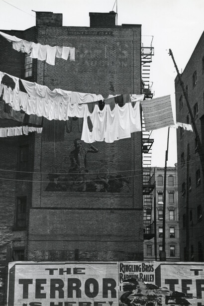 Untitled (laundry lines), 1939. ©Estate of André Kertész | Courtesy Gallery FIFTY ONE". 
