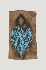 Cortecce, solfato di rame e china cinese su radica, cm 30x20 ciascuna, 2017