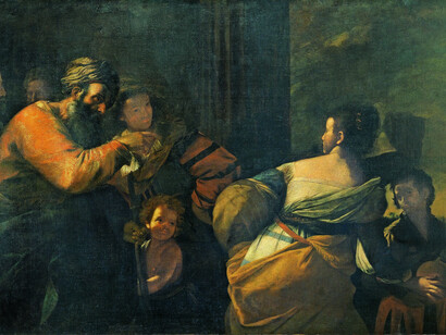 Mattia Preti, Ripudio di Agar, 1635-1640 ca., olio su tela, cm 185x280, Collezione Museo di Palazzo Pretorio, Prato