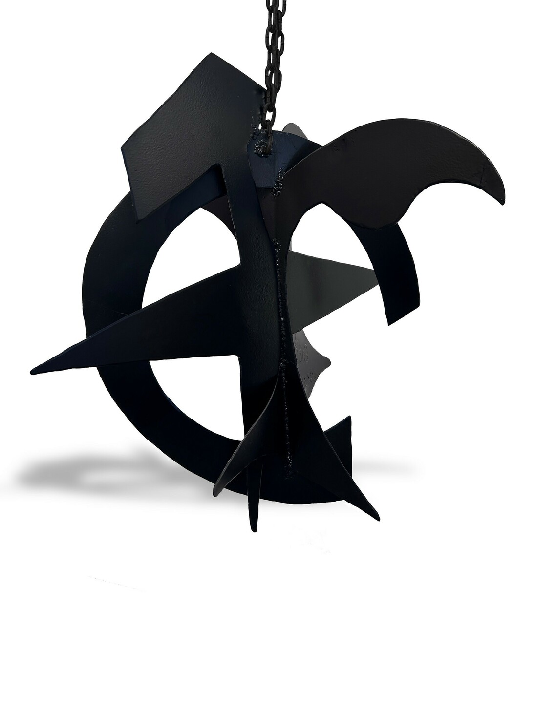 David Hayes, Hanging Sculpture #22, painted steel mobile, 35x33x28 in