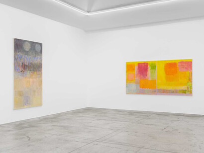 Christopher Le Brun, Moon rising in daylight, exhibition view. Courtesy of Almine Rech 