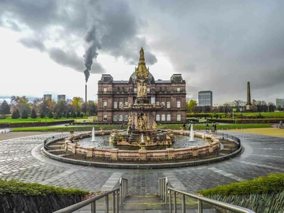 Doulton fountain located in Glasgow, Scotland