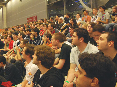 Audience members watching the Electronic Sports World Cup in 2007