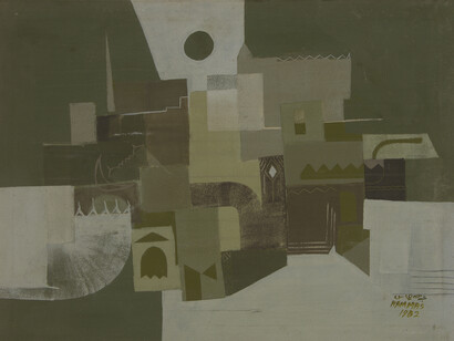 Abdullah Hammas, Abstract 4, 1982, Oil on canvas, 75 x 55 cm