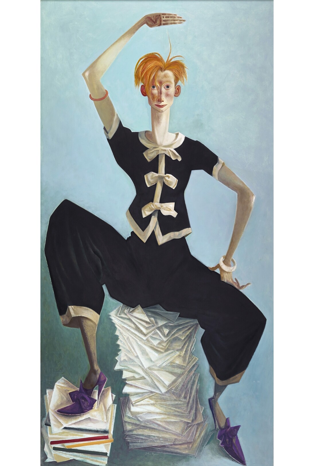 Read & Unread, 2002/2004, Oil on board, Size 244 x 121.92 cm, Open Eye Gallery, Edinburgh, © John Byrne / Bridgeman images
