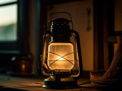 A lantern casting warm light through the shadows, symbolising hope when familiar comforts disappear