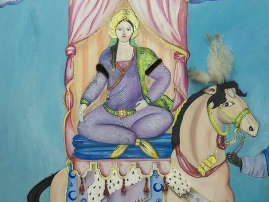 Mourad Salem, Don't trust sweet Leila, mixed media on canvas and collage, 195x130 cm, 2011-13