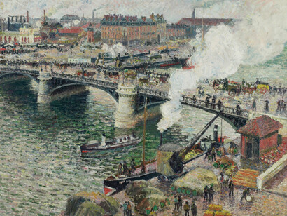 Camille Pissarro. Le pont Boieldieu à Rouen, temps mouillé, 1896. Oil on canvas, 73.6 x 91.4 cm . Gift of Reuben Wells Leonard Estate, 1937 © 2018 Art Gallery of Ontario 2415
