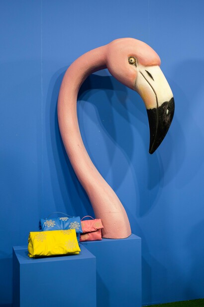 L'allestimento a tema Flamingo del brand Gavazzeni durante l'ultima edizione del WHITE Show