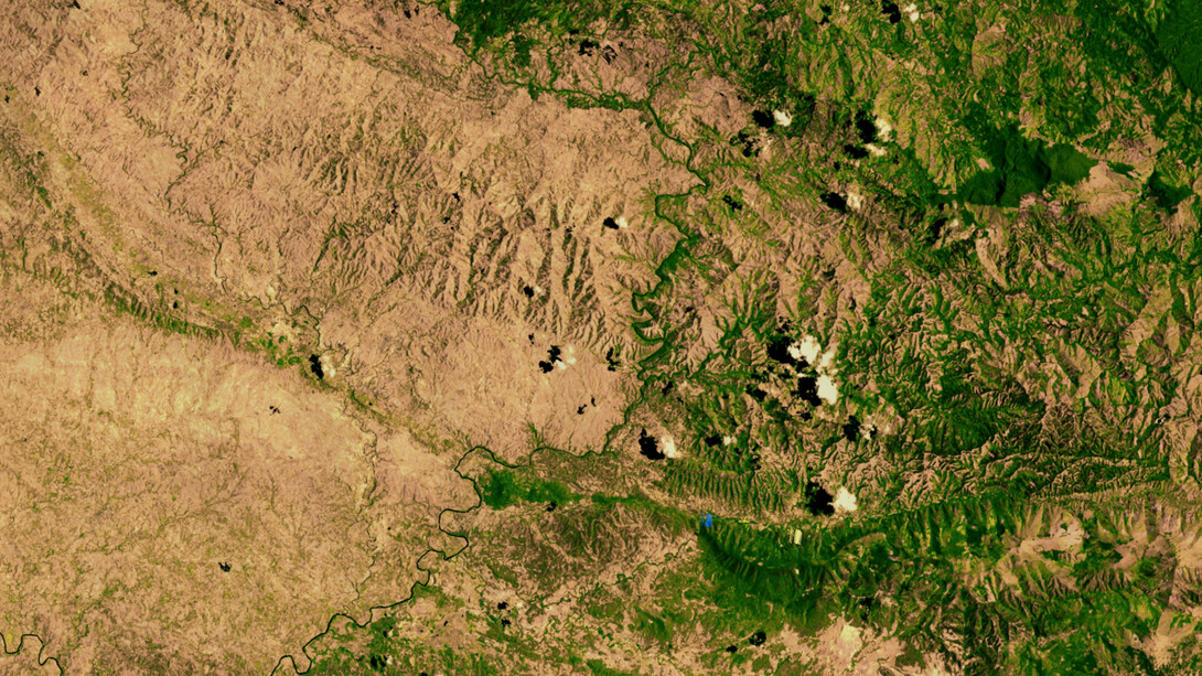 Vista aérea de los efectos de la defosteración en la frontera entre Haití y República Dominicana