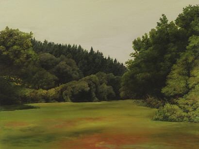 Woolfardisworthy 2, Hannah Brown, oil on plywood and oak, 2013