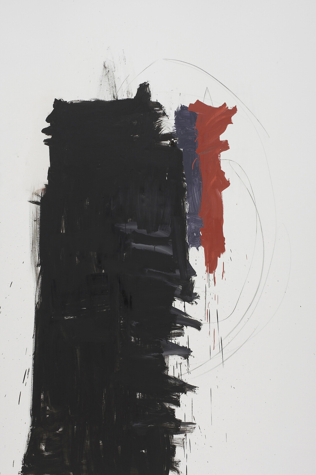 Richard Aldrich. Angie Adams/Franz Kline. 2010-2011. Oil, wax and vine charcoal on cut line. 84 x 58” (213.4 x 147.3 cm). Courtesy the artist and Bortolami Gallery, New York. Photo: Farzad Owrang