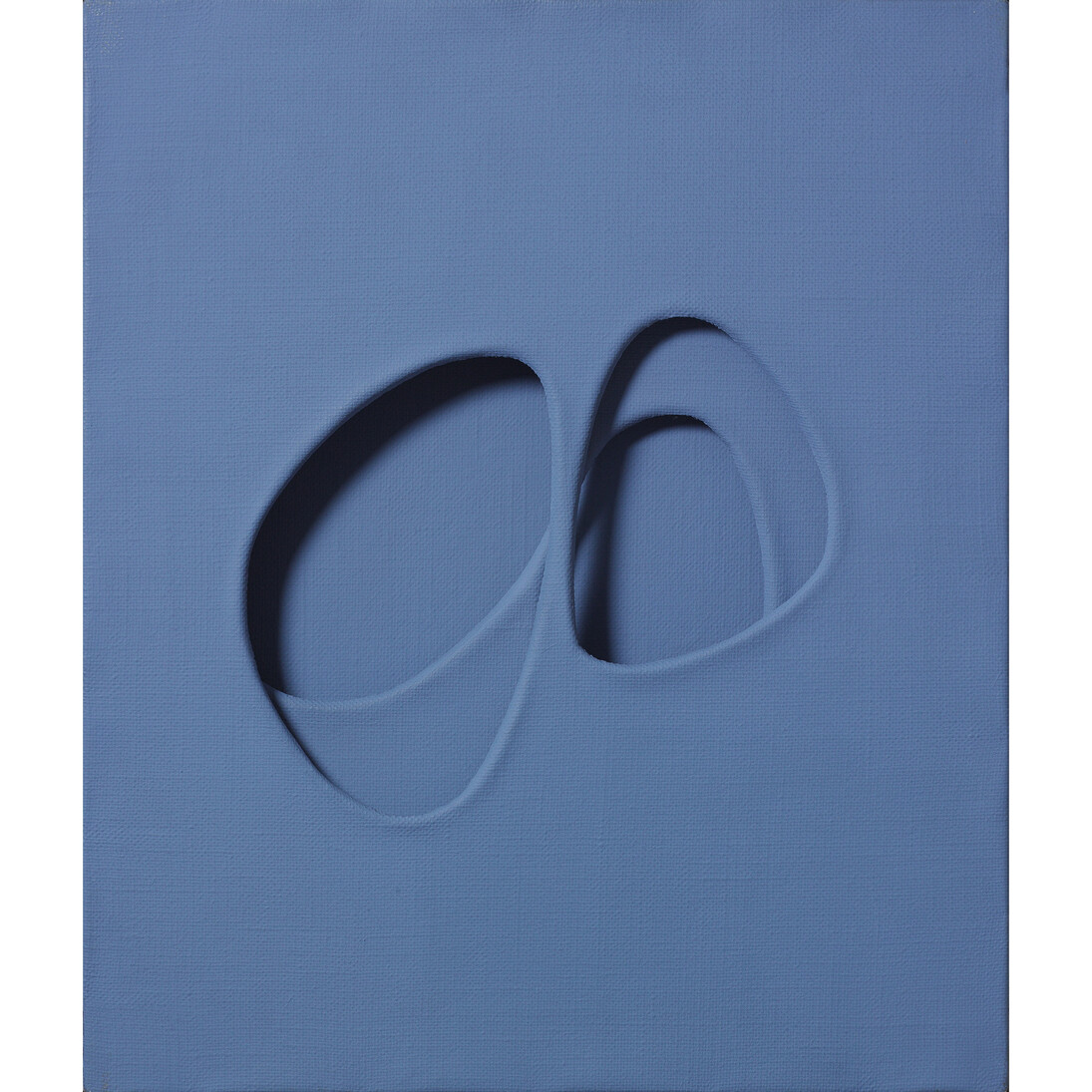 Paolo Scheggi, Zone riflesse, 1965, Acrylique bleue sur trois toiles superposées, cm 60 x 50 x 5.5 / in 23.6 x 19.7 x 2.2.
Courtesy Tornabuoni Art © Paolo Scheggi / SIAE
