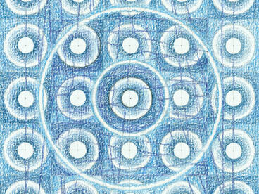 Magical Night #2, coloured pencil on paper, 13 x 13 cm, Mark Weighton, 2011