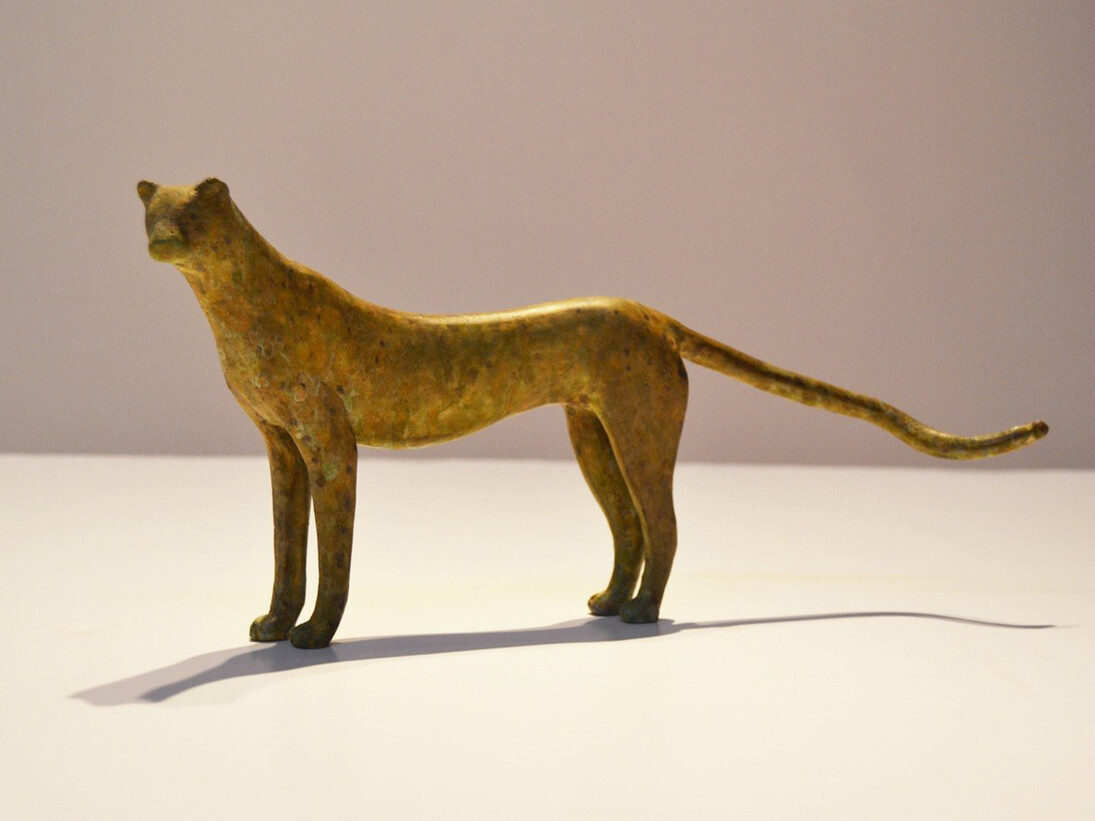 Gwynn Murrill, Standing Cheetah Maquette, 2012, Bronze, Edition 6 of 9, 6.25 x 13.25 x 3.25 inches
