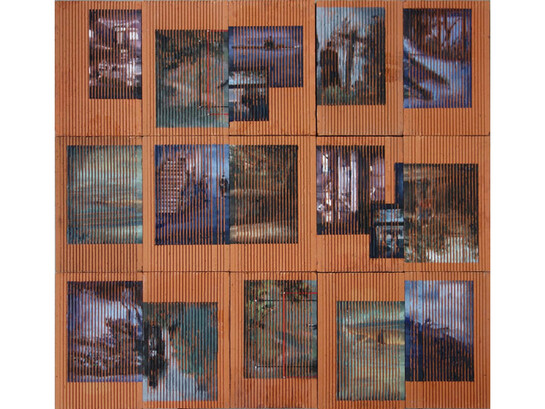 Marine Wallon, Puzzle, 2014, huile sur 15 briques