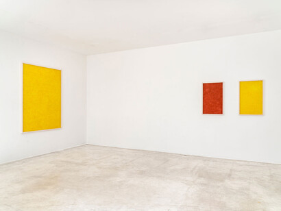 Luca Vitone, Pitture plastiche, exhibition view. Courtesy of Michel Rein Gallery