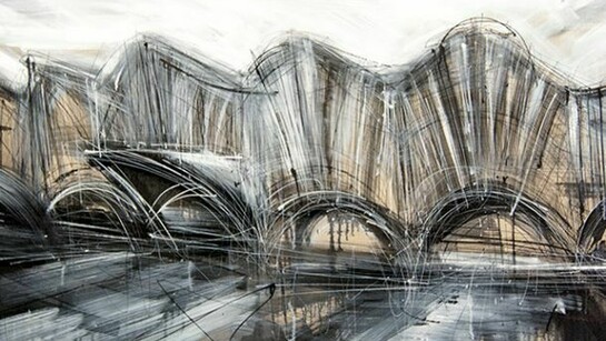 Federico Romero Bayter, Esterior, 2014, olio su tela, 90 x 180 cm