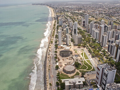 Parque Dona Lindu, imagem aérea. Fotografia Prefeitura do Recife